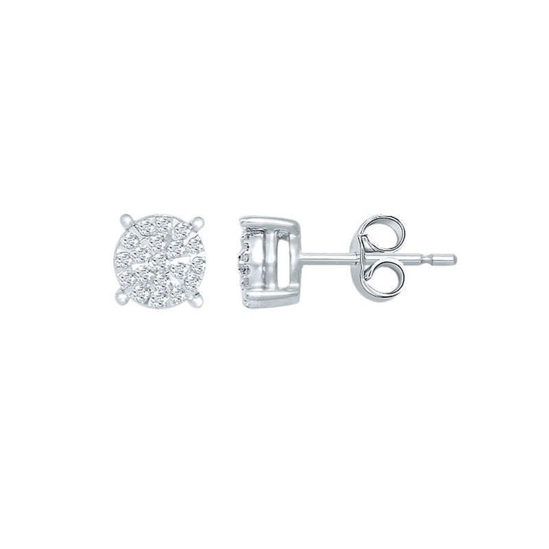 Martina Diamond Earrings with 0.15ct of Diamonds in 9ct White Gold Earrings Bevilles 
