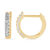 Huggie Hoop Earrings with 0.10ct of Diamonds in 9ct Yellow Gold Earrings Bevilles 