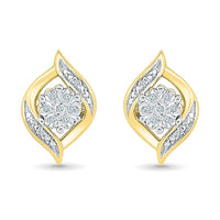 9ct Yellow Gold Diamond Set Stud Earrings Earrings Bevilles 