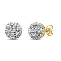 Miracle Halo Stud Earrings with 1/2ct of Diamonds in 9ct Yellow Gold Earrings Bevilles 