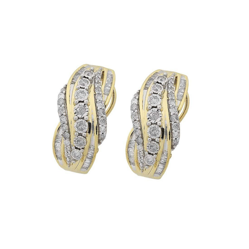 Brilliant Miracle Hoop Earrings with 1.00ct of Diamonds in 9ct Yellow Gold Earrings Bevilles 