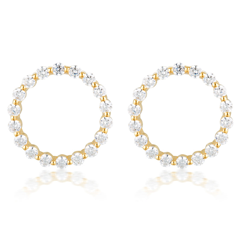 Large Circle Of Life Earring - Gold Bevilles Jewellers 