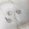 Brilliant Emerald Stud Earrings with 3/4ct of Diamonds in 9ct White Gold Earrings Bevilles 