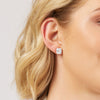 Brilliant Emerald Stud Earrings with 3/4ct of Diamonds in 9ct White Gold Earrings Bevilles 