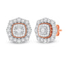 Miracle Little Halo Earrings with 0.15ct of Diamonds in 9ct Rose Gold Earrings Bevilles 