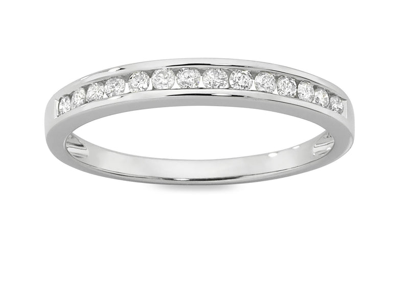 Eternity Ring with 1/4ct of Diamonds in 9ct White Gold Rings Bevilles 