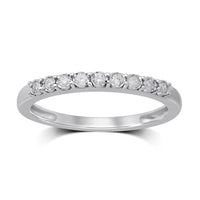 9ct White Gold 0.12ct Diamond Eternity Ring Rings Bevilles 