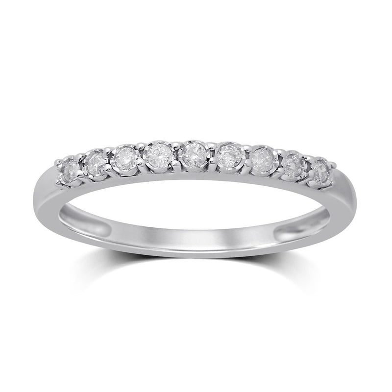 9ct White Gold 0.12ct Diamond Eternity Ring Rings Bevilles 