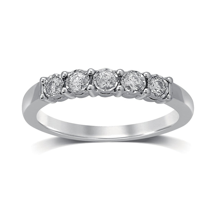 18ct White Gold 0.25ct Miracle Set Diamond Eternity Ring Rings Bevilles 
