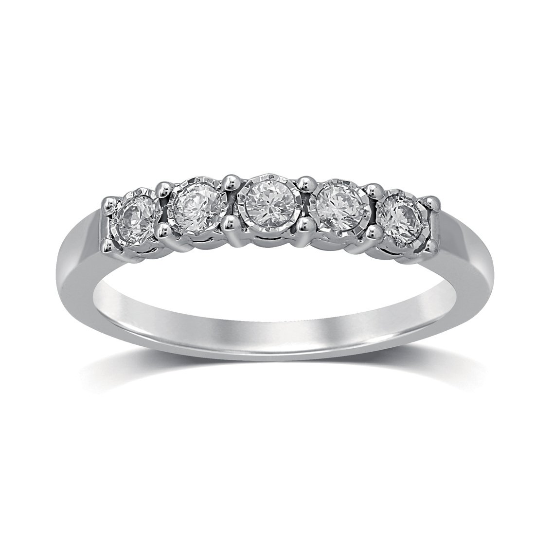 18ct White Gold 0.25ct Miracle Set Diamond Eternity Ring Rings Bevilles 