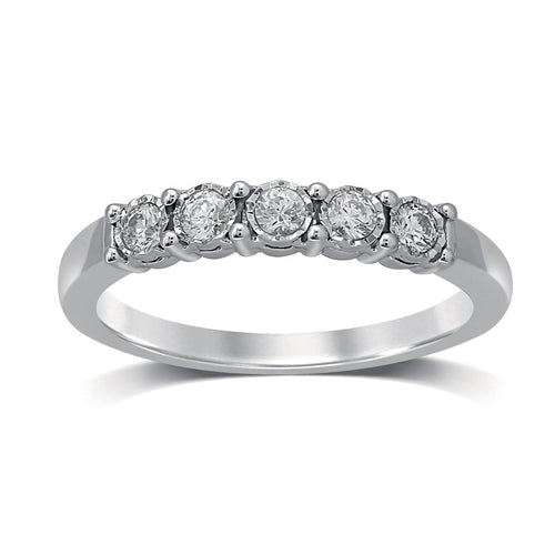 18ct White Gold 0.25ct Miracle Set Diamond Eternity Ring Rings Bevilles 