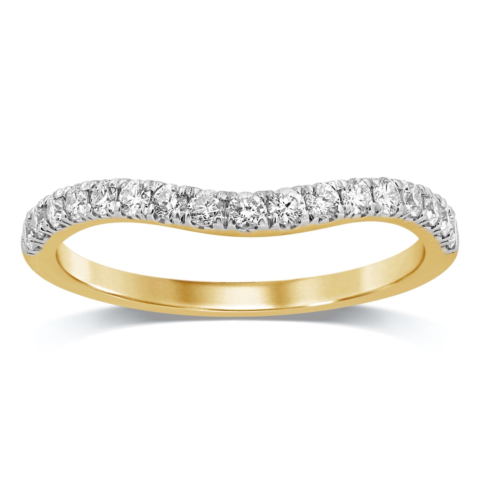 Curved Eternity Ring with of Diamonds in 18kt Yellow Gold