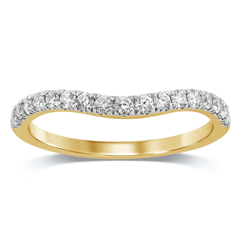 Curved Eternity Ring with 0.30ct of Diamonds in 18ct Yellow Gold Rings Bevilles 