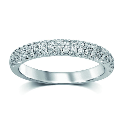 French Pave Eternity Ring with 1/2ct of Diamonds in 18ct White Gold Rings Bevilles 