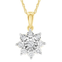 9ct Yellow Gold .10ct Diamond Necklace Necklaces Bevilles 