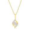 9ct Yellow Gold Diamond Set Flame Necklace Necklaces Bevilles 