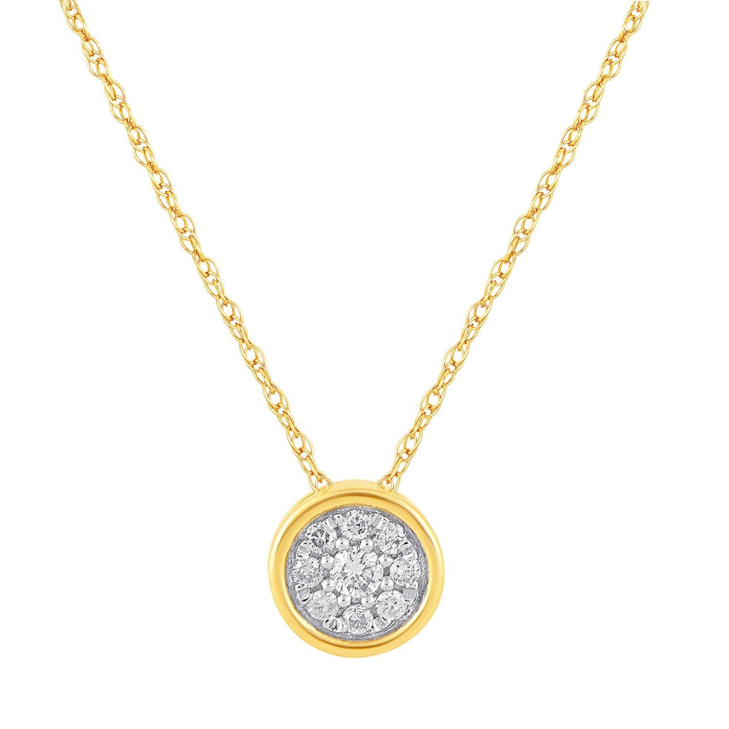 Surround Necklace with 0.10ct of Diamonds in 9ct Yellow Gold Necklaces Bevilles 