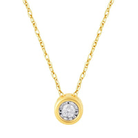 0.05ct Brilliant Solitaire Necklace in 9ct Yellow Gold Necklaces Bevilles 
