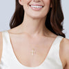 Fancy Cross Necklace with 1/5ct of Diamonds in 9ct Yellow Gold Necklaces Bevilles 