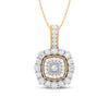 Miracle Little Halo Necklace with 0.15ct of Diamonds in 9ct Yellow Gold Necklaces Bevilles 