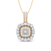 Miracle Little Halo Necklace with 0.15ct of Diamonds in 9ct Yellow Gold Necklaces Bevilles 