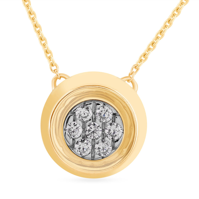 Bezel Set Slider Necklace with 0.10ct of Diamonds in 9ct Yellow Gold Necklaces Bevilles 