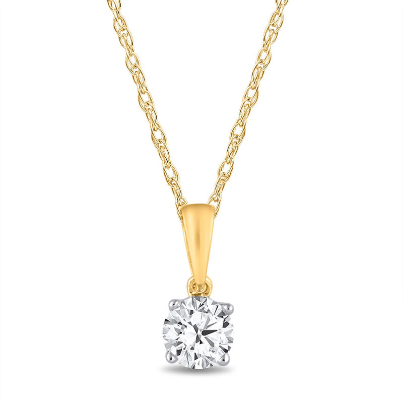 Brilliant 1/5ct Solitaire Diamond Necklace in 9ct Yellow Gold Necklaces Bevilles 