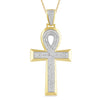 Fancy Cross Necklace with 1/2ct of Diamonds in 9ct Yellow Gold Necklaces Bevilles 