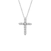 9ct White Gold Diamond Set Cross Necklace Necklaces Bevilles 