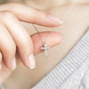 9ct White Gold Diamond Set Cross Necklace Necklaces Bevilles 