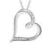 9ct White Gold Diamond Heart Necklace Necklaces Bevilles 