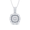 Miracle Little Halo Necklace with 0.15ct of Diamonds in 9ct White Gold Necklaces Bevilles 