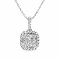 Miracle Halo Necklace with 1/2ct of Diamonds in 9ct White Gold Necklaces Bevilles 