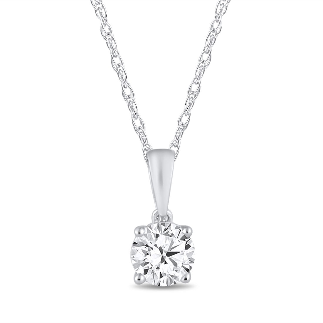 Brilliant 0.30ct Solitaire Diamond Necklace in 9ct White Gold Necklaces Bevilles 