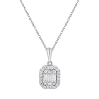9ct White Gold 0.35ct Diamond Necklace Necklaces Bevilles 