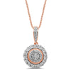 Miracle Halo Necklace with 1/5ct of Diamonds in 9ct Rose Gold Necklaces Bevilles 