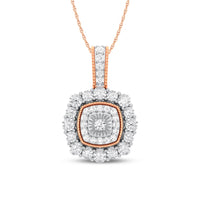 Miracle Little Halo Necklace with 0.15ct of Diamonds in 9ct Rose Gold Necklaces Bevilles 