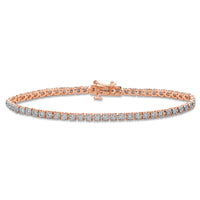 Tennis Bracelet with 1.25ct of Diamonds in 9ct Rose Gold Bracelets Bevilles 