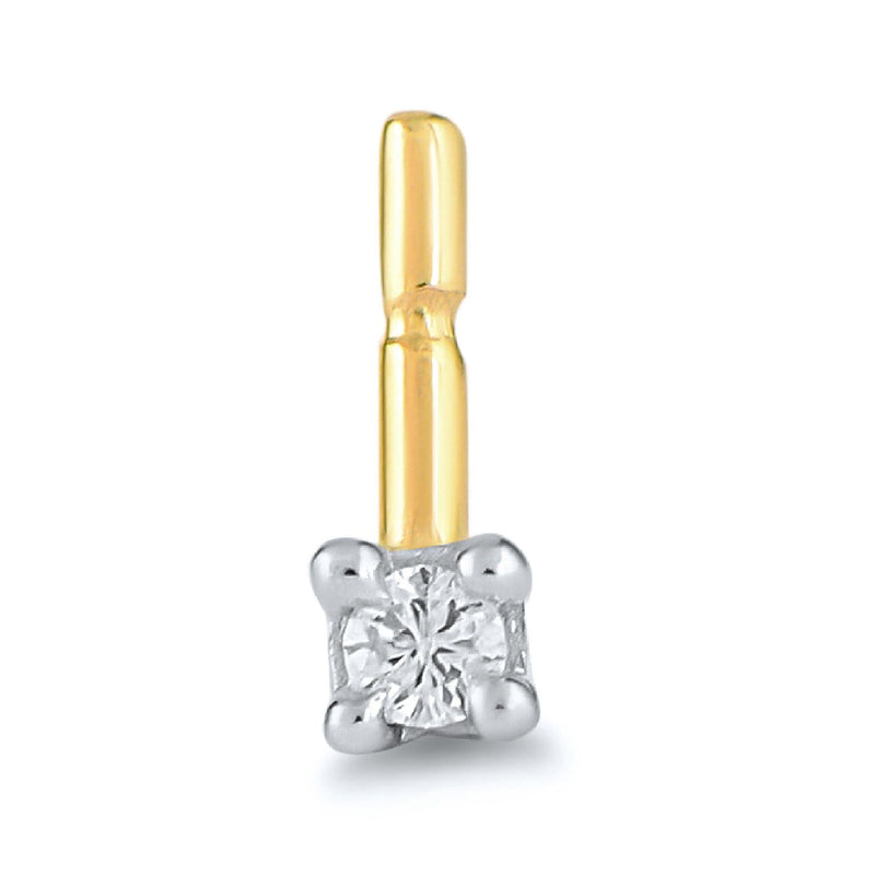 Diamond Set Nose Ring Pin in 9ct Yellow Gold Nose Rings Bevilles 