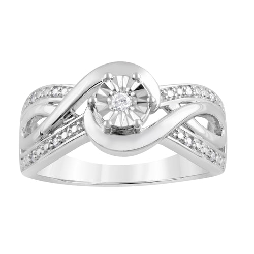 Diamond Set Multi Wrap Shoulder Ring in Sterling Silver Rings Bevilles 
