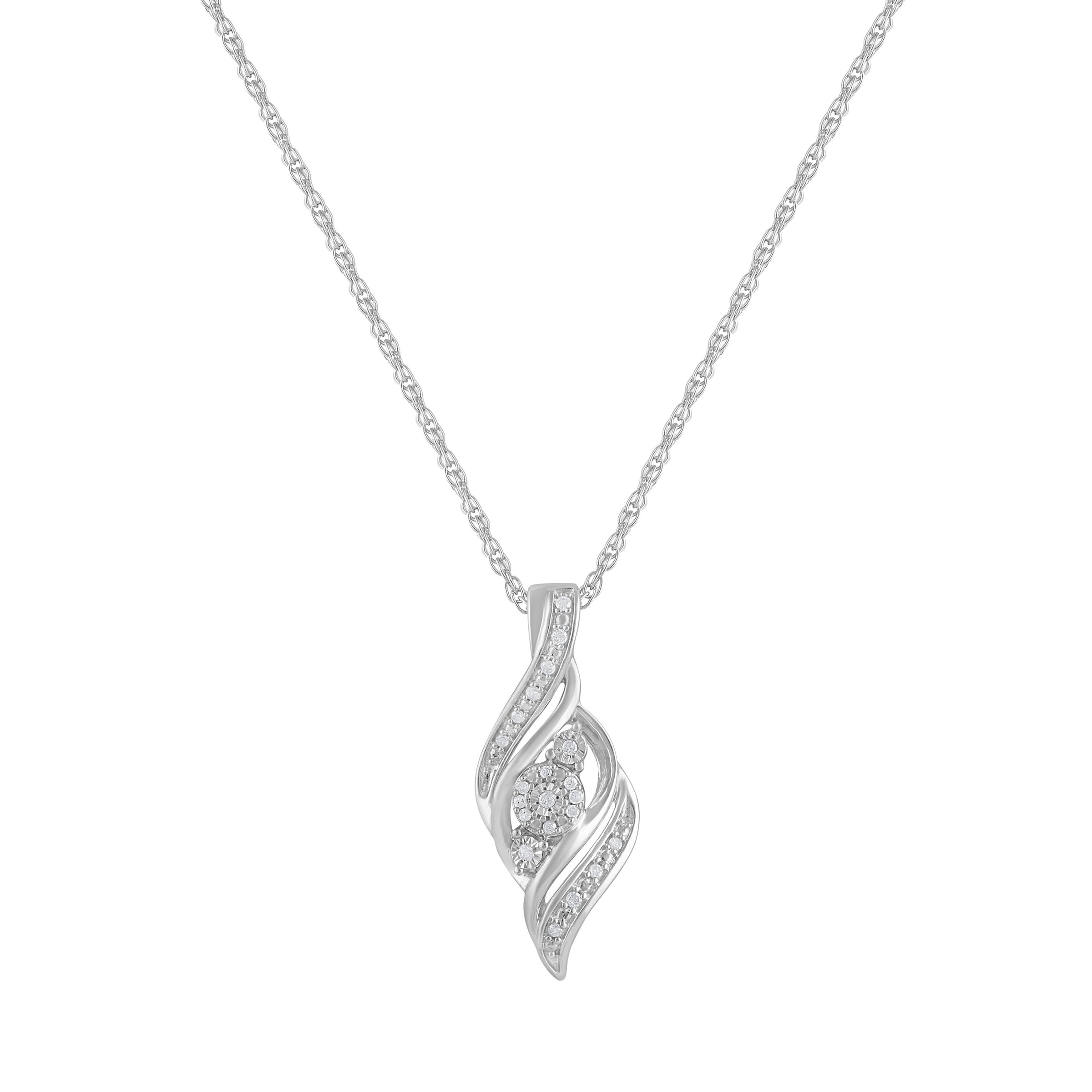 Diamond Miracle Swirl Necklace in Sterling Silver Necklaces Bevilles 