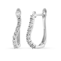 Diamond Miracle Hoop Earrings in Sterling Silver Earrings Bevilles 