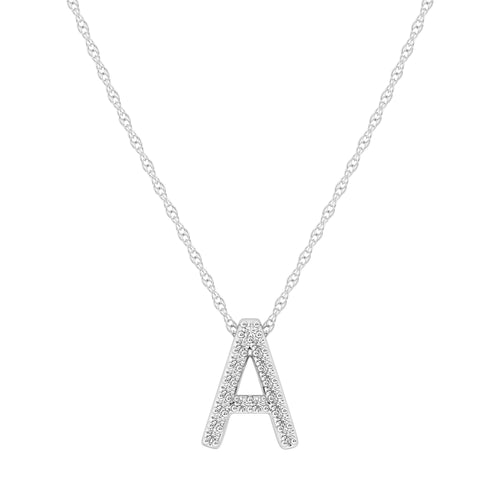 Diamond Initial Slider Necklace in Sterling Silver Necklaces Bevilles A 