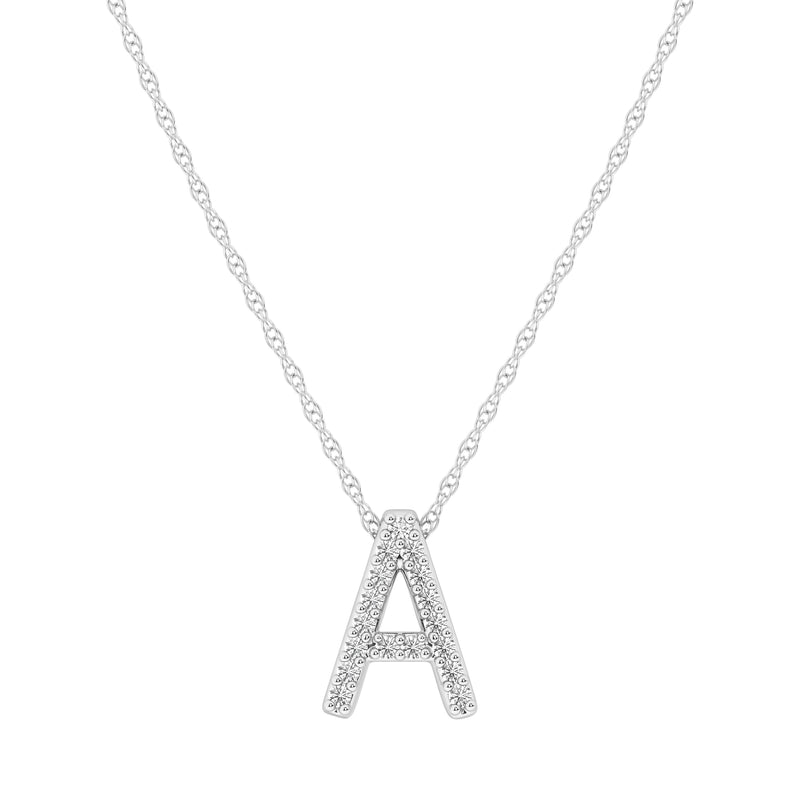 Diamond Initial Slider Necklace in Sterling Silver Necklaces Bevilles A 
