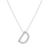 Diamond Initial Slider Necklace in Sterling Silver Necklaces Bevilles D 