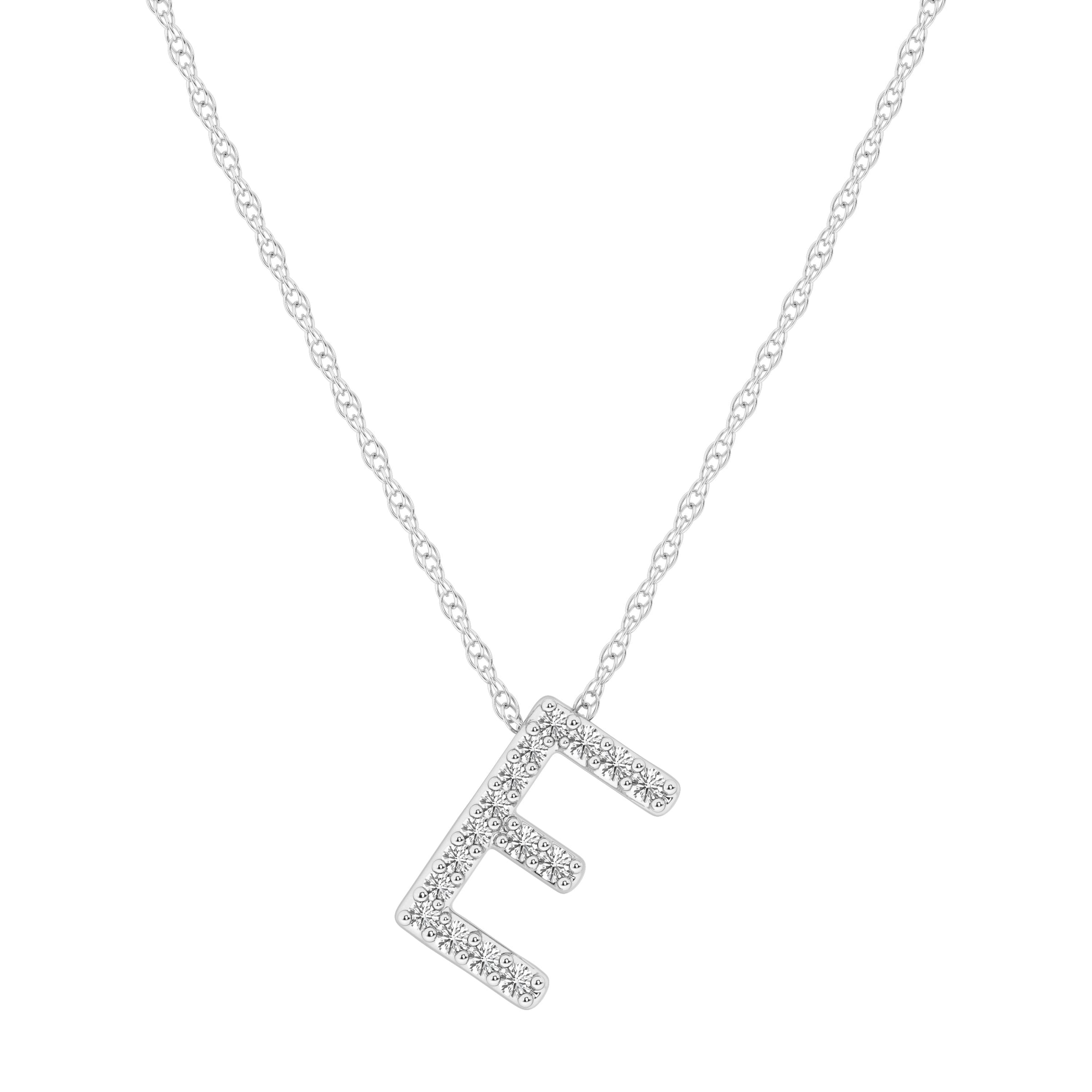 Diamond Initial Slider Necklace in Sterling Silver Necklaces Bevilles E 