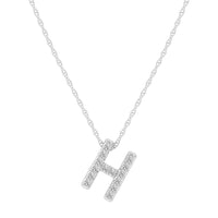 Diamond Initial Slider Necklace in Sterling Silver Necklaces Bevilles H 