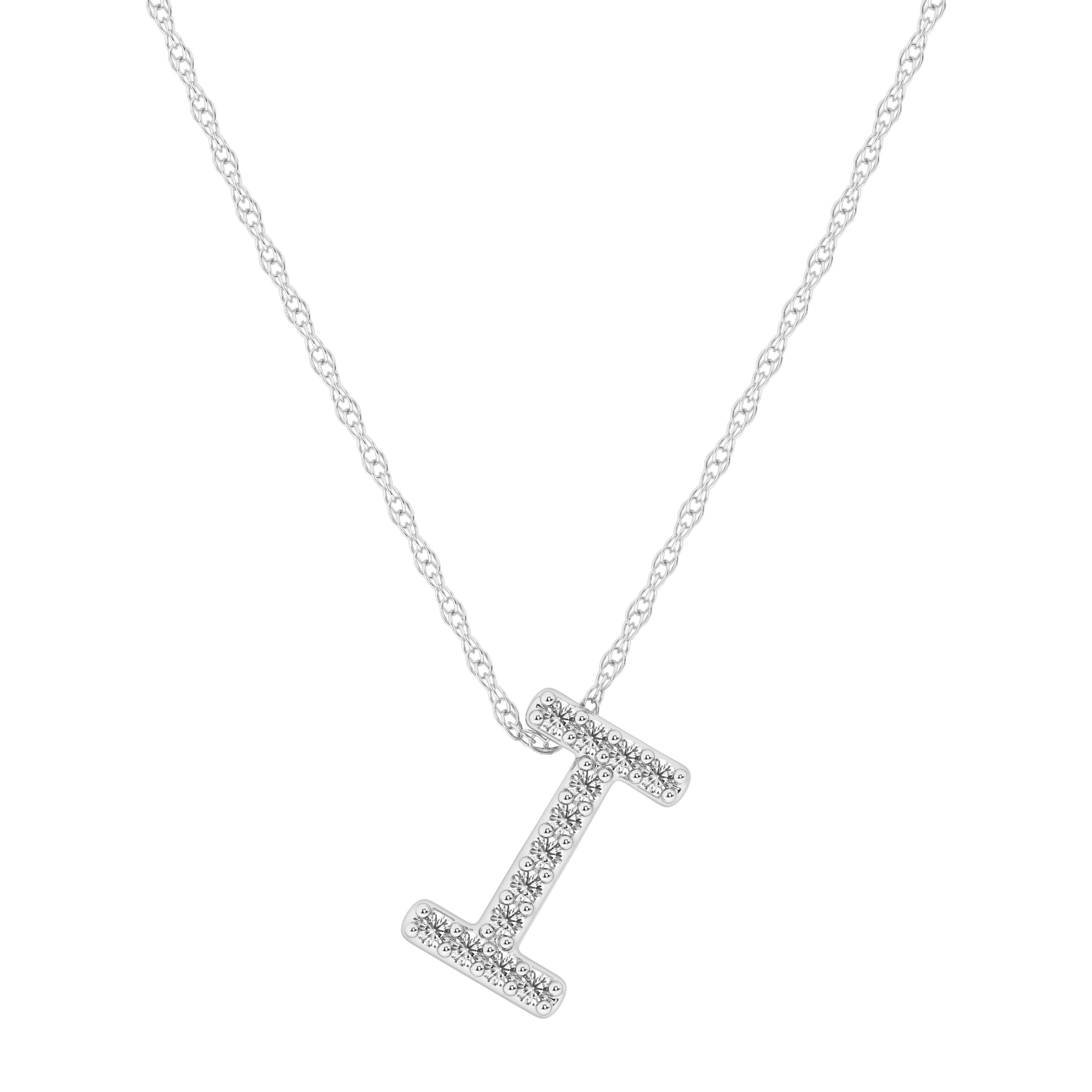 Diamond Initial Slider Necklace in Sterling Silver Necklaces Bevilles I 