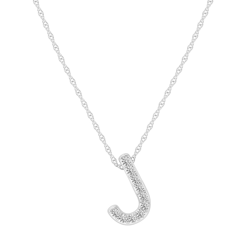Diamond Initial Slider Necklace in Sterling Silver Necklaces Bevilles J 