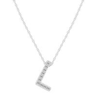 Diamond Initial Slider Necklace in Sterling Silver Necklaces Bevilles L 
